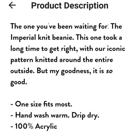 ZOX COLLECTIBLE WINTER IMPERIAL KNIT BEANIE New - Picture 3 of 5